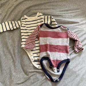 Striped Long-Sleeve Baby Bodysuit Set
